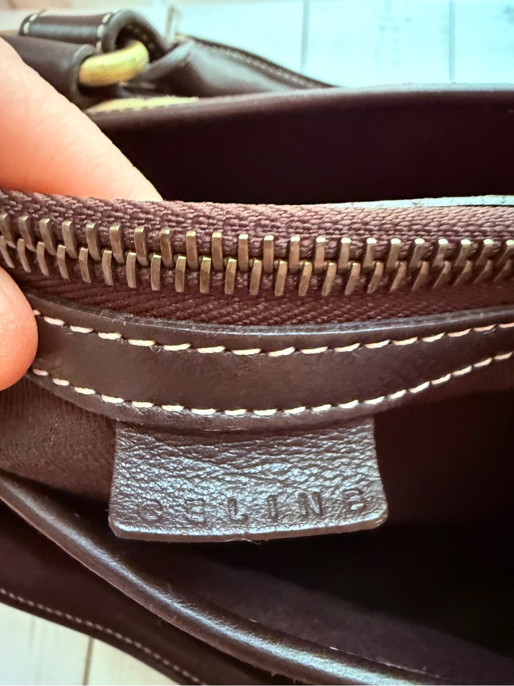 Celine | Vintage Boogie Bag in Tan C Macadam Embossed Suede - Picture 7 of 15